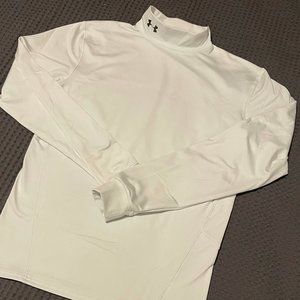 Mens Under Armour Cold Gear Compression Mock Neck Long Sleeve Large L Tee